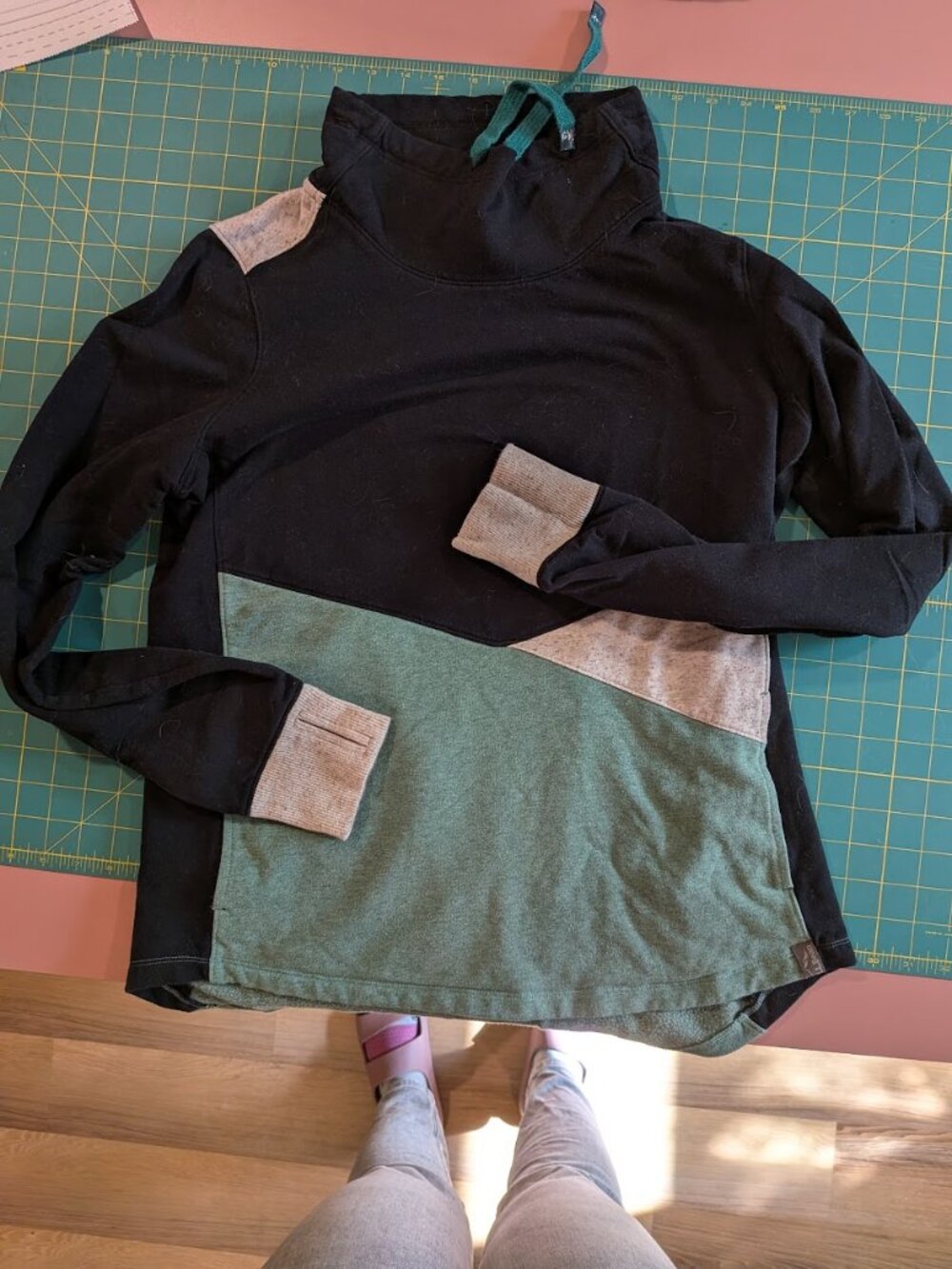 LL Bean Colorblocked Mixed-Knit Pullover